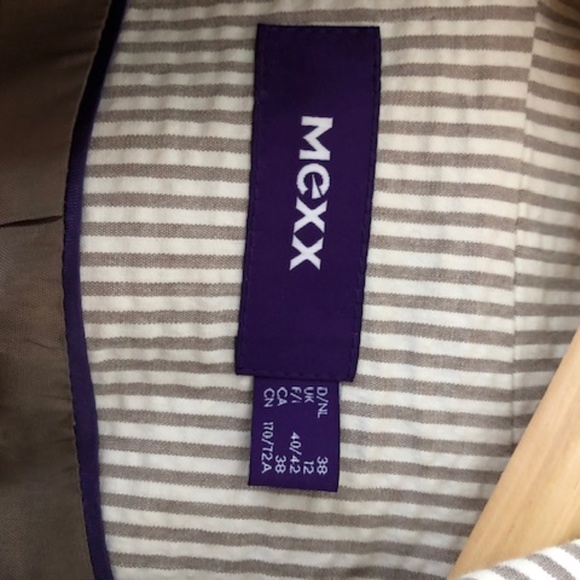 Mexx seersucker grey-taupe pinstripe blazer jacket - Picture 6 of 9